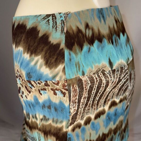 Vintage Animal Print Double Layered Chiffon Midi Skirt Size 4 - Picture 10 of 13